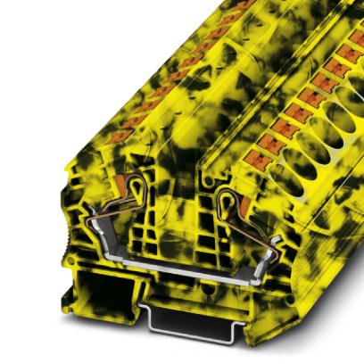 Phoenix Contact Feed-Through Terminal Block; PT 16 N-FE ; 85A; 600V; 1-Level; #20 - #4; Push-In Connection; Black-Yellow